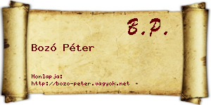 Bozó Péter névjegykártya