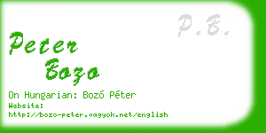 peter bozo business card
